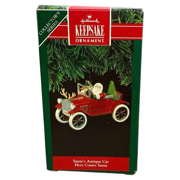 1991 Hallmark Santa’s Antique Car Ornament MIB Vintage Christmas Collectible - Picture 6 of 7